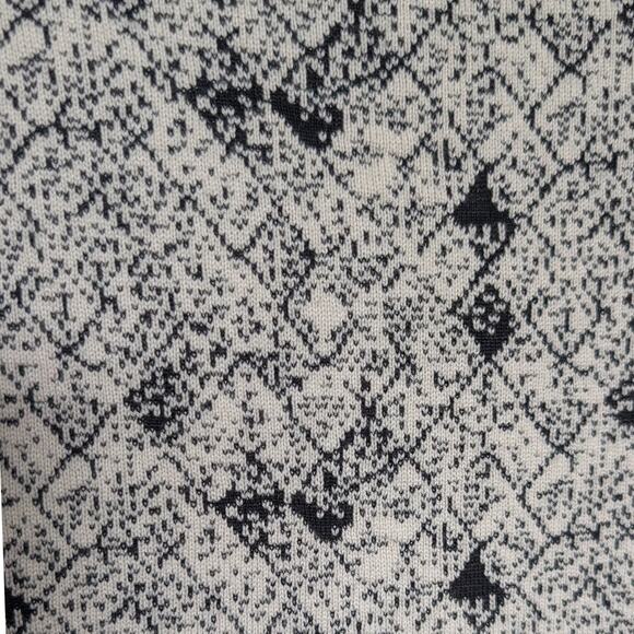 Carolina Herrera Ivory & Black Jacquard Sheath Dress Elbow Sleeve - Picture 5 of 7